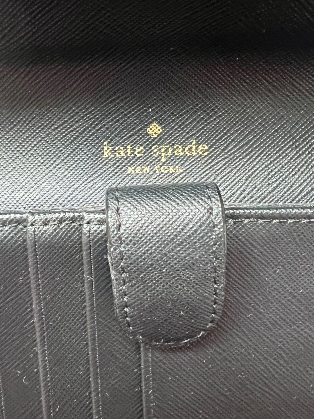 Kate Spade Laurel Way Winni Black Saffiano Leather Crossbody Clutch Wallet - Picture 7 of 10